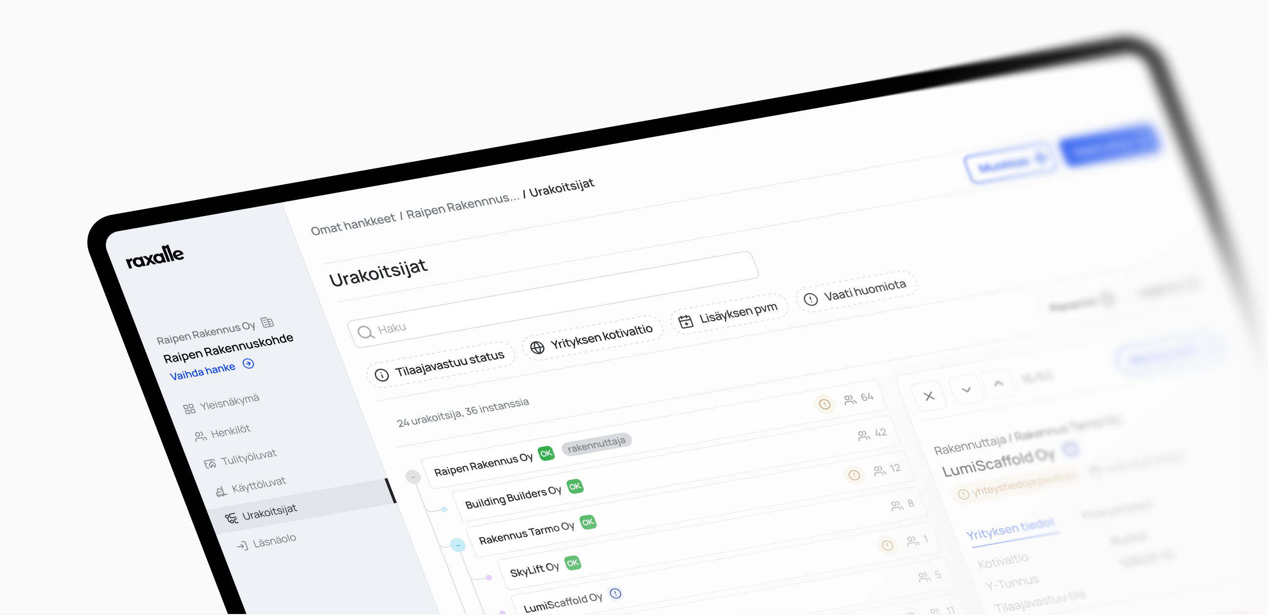 Contractor management dashboard